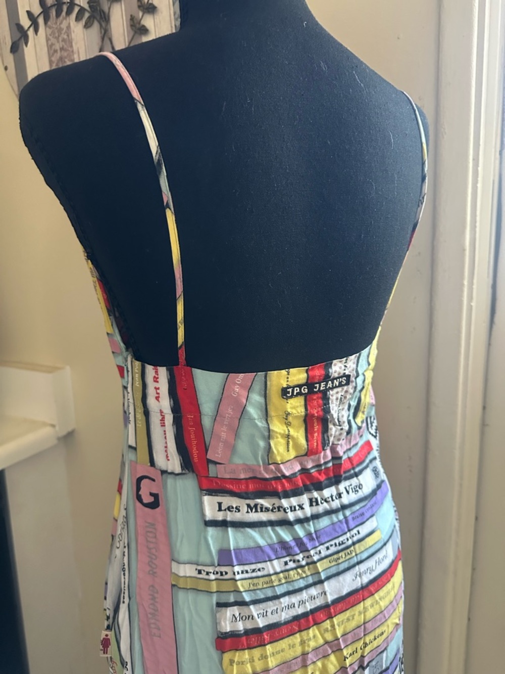 Vintage Jean Paul Gaultier Multicolor Book-Print Maxi Dress - Picture 5 of 6